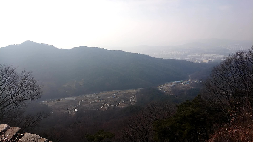 계족산에서 찍은 대전 일대 전망1.